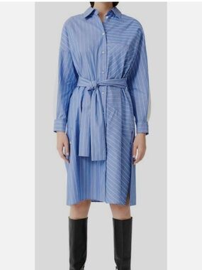 Maje Roxelle Striped Shirtdress